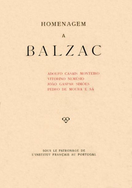 HOMENAGEM A BALZAC