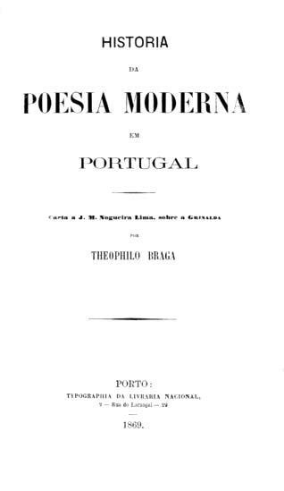 HISTORIA DA POESIA MODERNA EM PORTUGAL