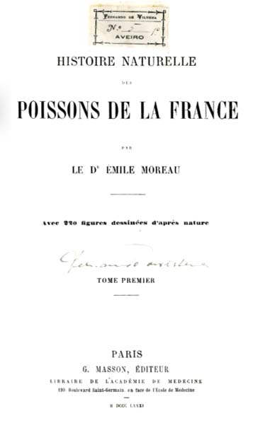HISTOIRE NATURELLE DES POISSONS DE LA FRANCE
