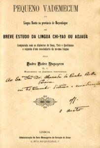 PEQUENO VADEMECUM DA LINGUA BANTU NA PROVINCIA DE MOÇAMBIQUE OU BREVE ESTUDO DA LINGUA CHI YAO OU ADJAUA