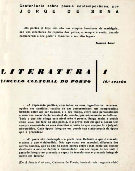 CONFERENCIA SOBRE POESIA CONTEMPORANEA