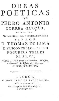 OBRAS POETICAS DE PEDRO ANTONIO CORREIA GARÇAO