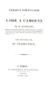 VERSION PORTUGAISE DE L’ODE A CAMOENS DE M. RAYNOUARD