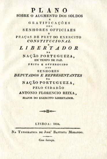 PLANO SOBRE O AUMENTO DOS SOLDOS E GRATIFICAÇOES DOS SENHORES OFICIAIS