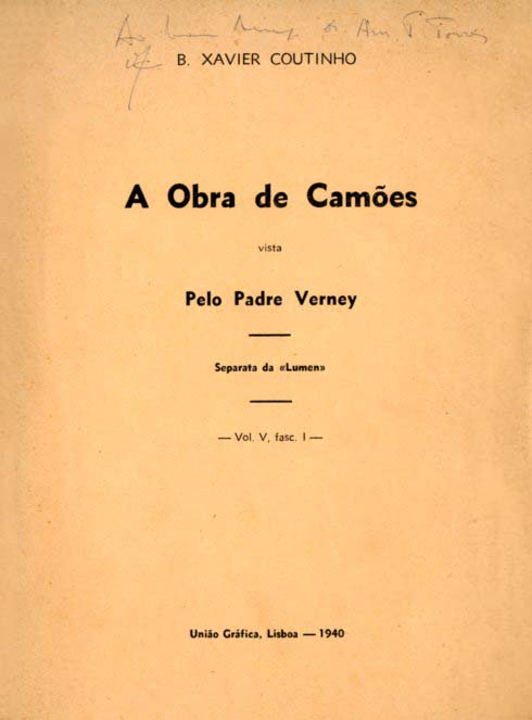 OBRA DE CAMOES VISTA PELO PADRE VERNEY