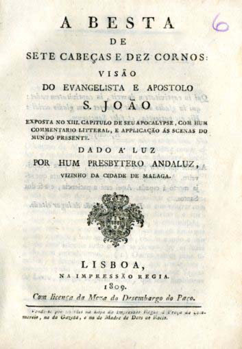 BESTA DE SETE CABEÇAS E DEZ CORNOS VISAO DO EVANGELISTA E APOSTOLO SAO JOAO