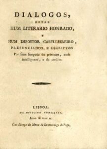 DIALOGOS ENTRE UM LITERARIO HONRADO E UM IMPOSTOR CABELEIREIRO