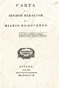 CARTA AO SENHOR REDACTOR DO DIARIO DO GOVERNO