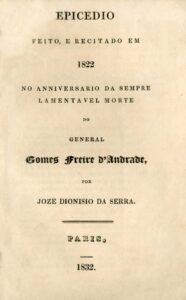 EPICEDIO FEITO E RECITADO EM 1822 no anniversario da sempre lamentavel morte do