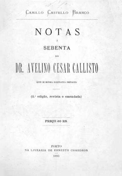 NOTAS A SEBENTA DO DOUTOR AVELINO CESAR CALISTO