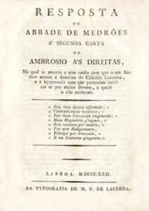 RESPOSTA DO ABADE DE MEDROES A SEGUNDA CARTA DE AMBROSIO AS DIREITAS