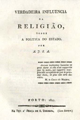 VERDADEIRA INFLUENCIA DA RELIGIAO SOBRE A POLITICA DO ESTADO