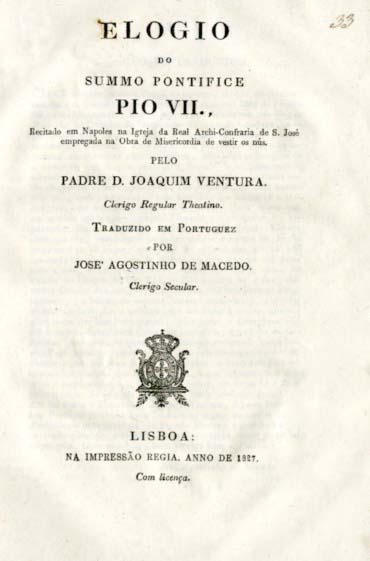 ELOGIO DO SUMO PONTIFICE PIO VII
