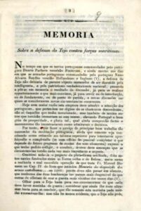 MEMORIA SOBRE A DEFENSA DO TEJO CONTRA FORÇAS MARITIMAS