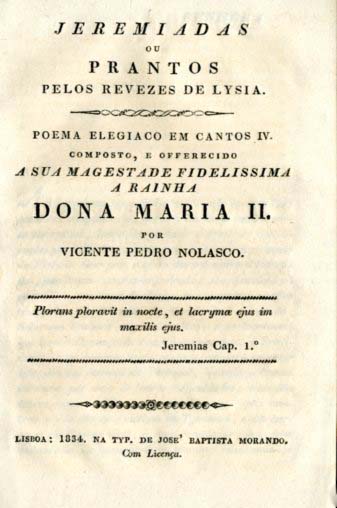 JEREMIADAS OU PRANTOS PELOS REVEZES DE LISIA