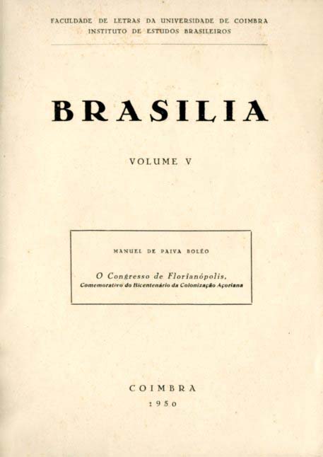 CONGRESSO DE FLORIANOPOLIS COMEMORATIVO DO BICENTENARIO DA COLONIZAÇAO AÇORIANA