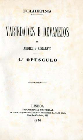 VARIEDADES E DEVANEIOS DE ABDIEL O ALGARVIO