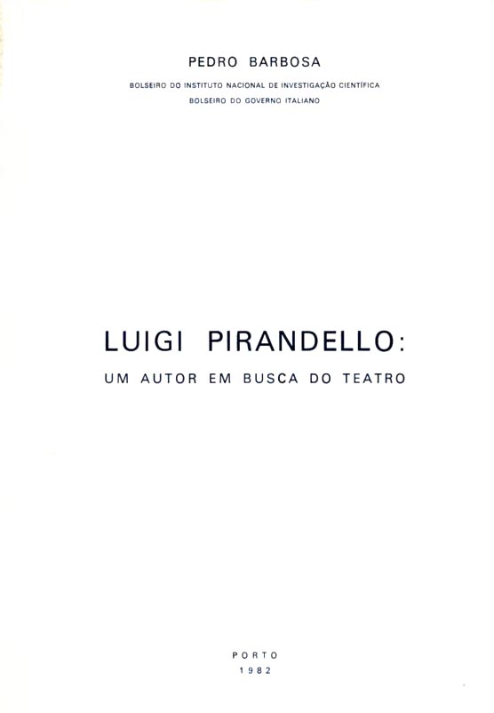 LUIGI PIRANDELLO UM AUTOR EM BUSCA DO TEATRO