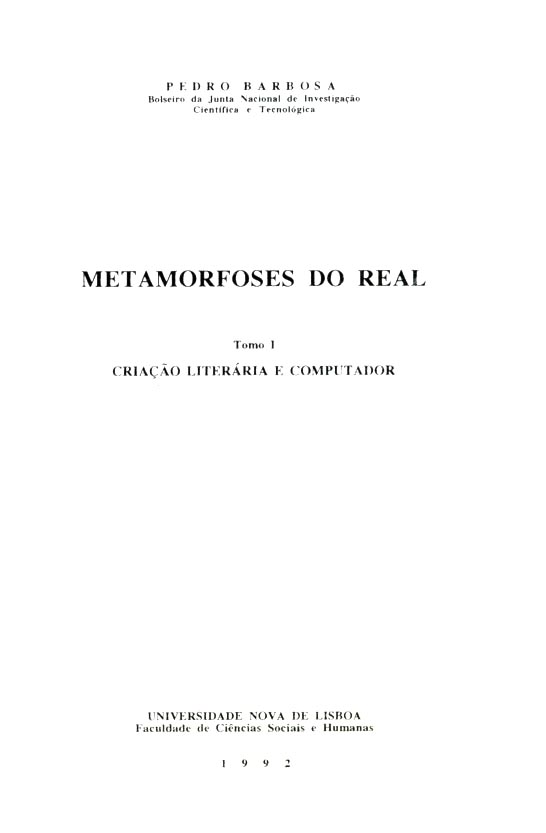 METAMORFOSES DO REAL