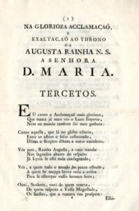 NA GLORIOSA ACLAMAÇAO E EXALTAÇAO AO TRONO DA AUGUSTA RAINHA NOSSA SENHORA A SEN