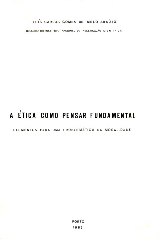 ETICA COMO PENSAR FUNDAMENTAL