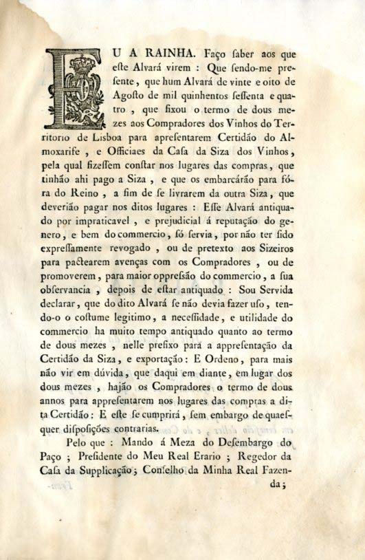 Alvara por que Vossa Magestade ha por bem declarar e reformar o de mil quinhento