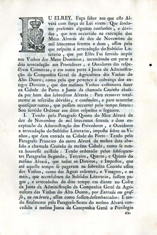 Alvara com força de Lei porque Vossa Magestade obviando as duvidas e confusoes q