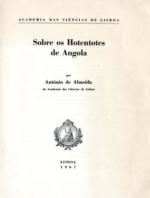 SOBRE A ESTEATOPIGIA DOS BOSQUIMANOS E HOTENTOTES DE ANGOLA