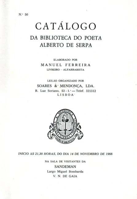 CATALOGO DA BIBLIOTECA DO POETA ALBERTO DE SERPA