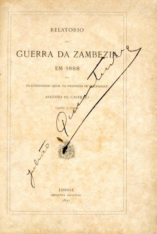 RELATORIO DA GUERRA DA ZAMBEZIA EM 1888