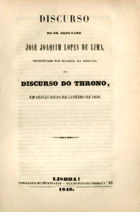 DISCURSO DO SENHOR DEPUTADO JOSE JOAQUIM LOPES DE LIMA PRONUNCIADO POR OCASIAO DA RESPOSTA AO DISCURSO DO TRONO