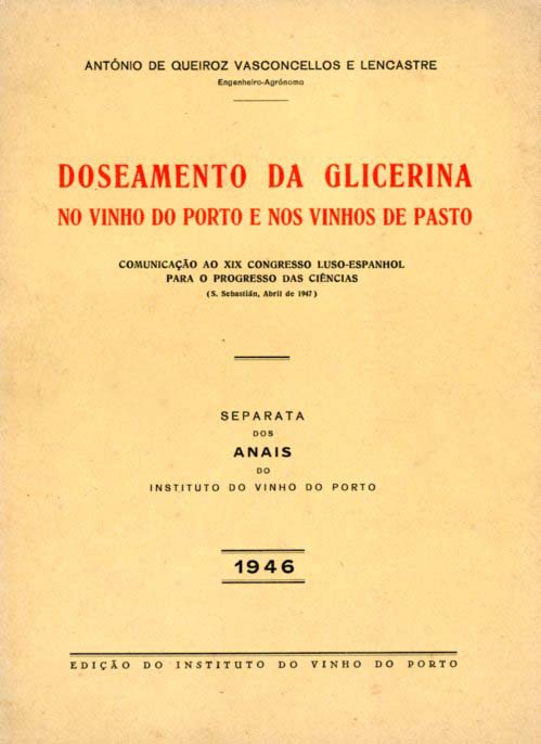 DOSEAMENTO DA GLICERINA NO VINHO DO PORTO E NOS VINHOS DE PASTO