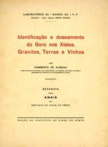 IDENTIFICAÇAO E DOSEAMENTO DO BORO NOS XISTOS GRANITOS TERRAS E VINHOS