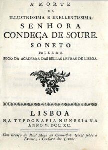 A MORTE DA ILUSTRISSIMA E EXCELENTISSIMA SENHORA CONDESSA DE SOURE