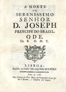 A MORTE DO SERENISSIMO SENHOR DOM JOSE PRINCIPE DO BRASIL