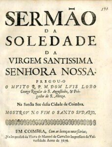 SERMAO DA SOLEDADE DA VIRGEM SANTISSIMA SENHORA NOSSA