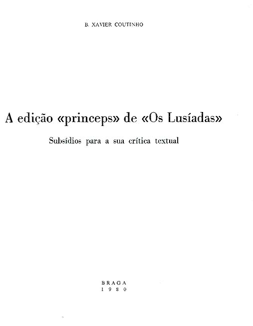 EDIÇAO PRINCEPS DE OS LUSIADAS