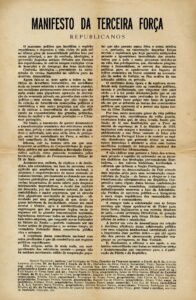 MANIFESTO DA TERCEIRA FORÇA. REPUBLICANOS