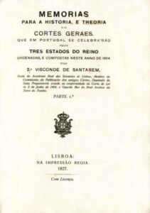 MEMORIAS PARA A HISTORIA E TEORIA DAS CORTES GERAIS