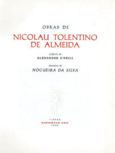 OBRAS DE NICOLAU TOLENTINO DE ALMEIDA