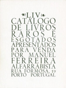 54 º catálogo de livros raros, antigos e/ou esgotados