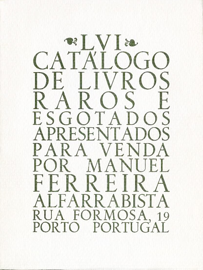56 º catálogo de livros raros, antigos e/ou esgotados