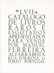 57 º catálogo de livros raros, antigos e/ou esgotados