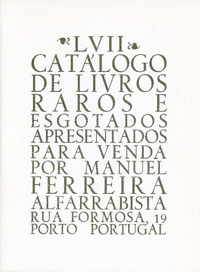 57 º catálogo de livros raros, antigos e/ou esgotados