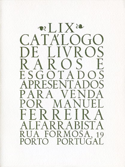 59 º catálogo de livros raros, antigos e/ou esgotados