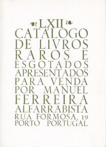 62 º catálogo de livros raros, antigos e/ou esgotados