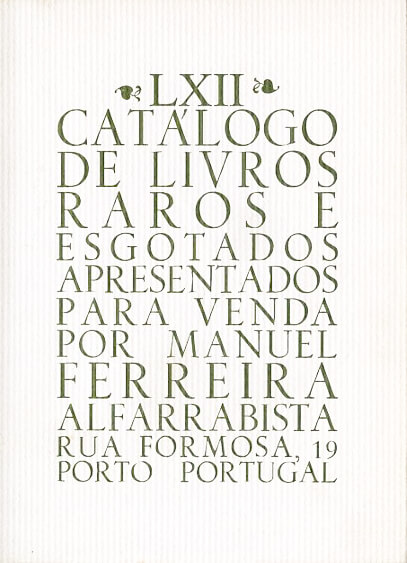 62 º catálogo de livros raros, antigos e/ou esgotados