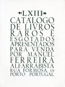 63 º catálogo de livros raros, antigos e/ou esgotados