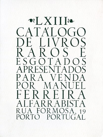63 º catálogo de livros raros, antigos e/ou esgotados