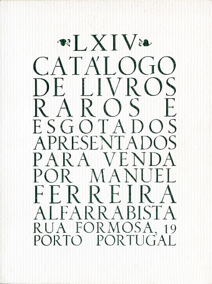 64 º catálogo de livros raros, antigos e/ou esgotados